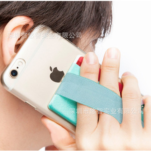 Nueva bolsa horizontal/soporte adhesivo para teléfono, tarjetero elástico de licra con banda elástica para operar con una sola mano. - Product Image 3