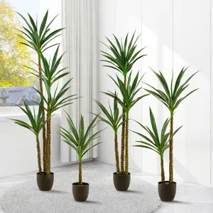 Plantes artificielles Arbre en pot Sisal à grandes feuilles Bonsaï