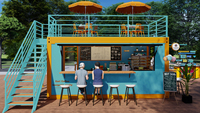 CDPH Chine 2023 Gros 40ft Conteneur Kiosque Mobile Bon Prix Modulaire Café Bar Nouvelle Petite Maison pour Centre Commercial Acier