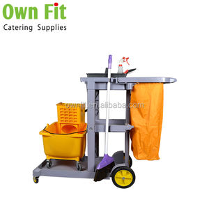 Chariot de nettoyage en plastique de vente chaude chariot avec roues pour hôtel Restaurant hôpital chariot d'entretien ménager chariot de service en polypropylène - Product Image 3