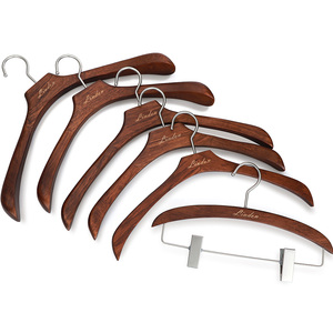 LINDON Cintre en <span class=keywords><strong>bois</strong></span> antique <span class=keywords><strong>de</strong></span> luxe sans bosse d'épaule sans marque <span class=keywords><strong>pour</strong></span> les marques <span class=keywords><strong>de</strong></span> mode - Product Image 2