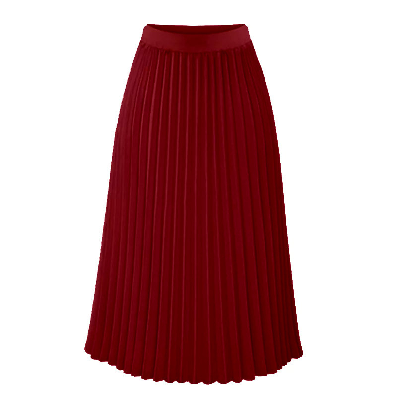 Ohsisa 2025 New Loose High Waist Flower Pleated Long Skirt Female