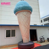 Décoration de base avec crème glacée gonflable, cornets de crème glacée gonflables pour la publicité