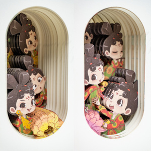 Phim hoạt hình phim hoạt hình 3D khắc máy tính xách tay-vuông dễ thương Trung Quốc phong cách máy tính xách tay | văn hóa sáng tạo văn phòng phẩm quà tặng - Product Image 3