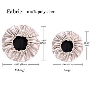 Gorro de satén ajustable reversible de doble capa extra grande para dormir gorro de pelo - Product Image 5