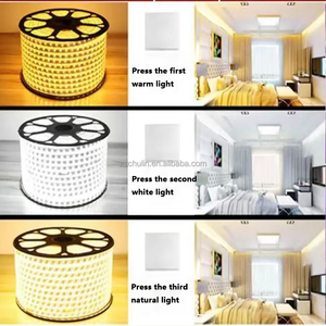 220V SMD 5730 <span class=keywords><strong>LED</strong></span> bande lumineuse 72 120 <span class=keywords><strong>LED</strong></span> extérieur étanche IP67 PVC corps trois couleurs éclairage <span class=keywords><strong>Led</strong></span> bande avec télécommande IR - Product Image 6
