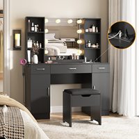Commode de chambre à coucher en bois moderne et simple 2026 avec miroir et tabouret de maquillage, meubles de maison, vente en gros d'usine en Chine