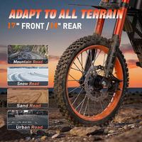 Moto électrique 3000W 48V 20.8AH Roues avant et arrière de 17'' et 14'' pouces Adaptée à tous les terrains Vitesse maximale 61-80 km/h Charge maximale adulte 150 kg