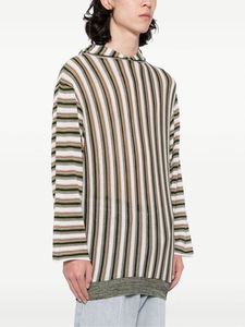 Pull tricoté à manches longues rayé zèbre personnalisé à la mode, pull à capuche décontracté, pull pour hommes - Product Image 3