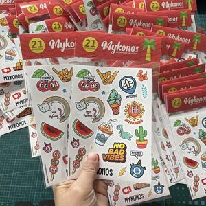 Toptan su geçirmez özel kişiselleştirilmiş karikatür Logo baskı OPP torba paketi ile vinil öpücük kesim etiket levha - Product Image 3