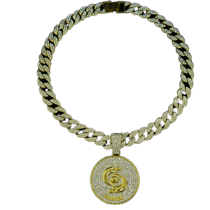 PD3080-3093 i <span class=keywords><strong>segni</strong></span> dello zodiaco ciondolo con catena cubana 15mm di larghezza colore oro materiale in lega GEMINI cancro acquario PISCES - Product Image 1