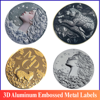 Plaque de nom en métal aluminium personnalisée de luxe pour flacon de parfum, boîte cadeau et logo de marque