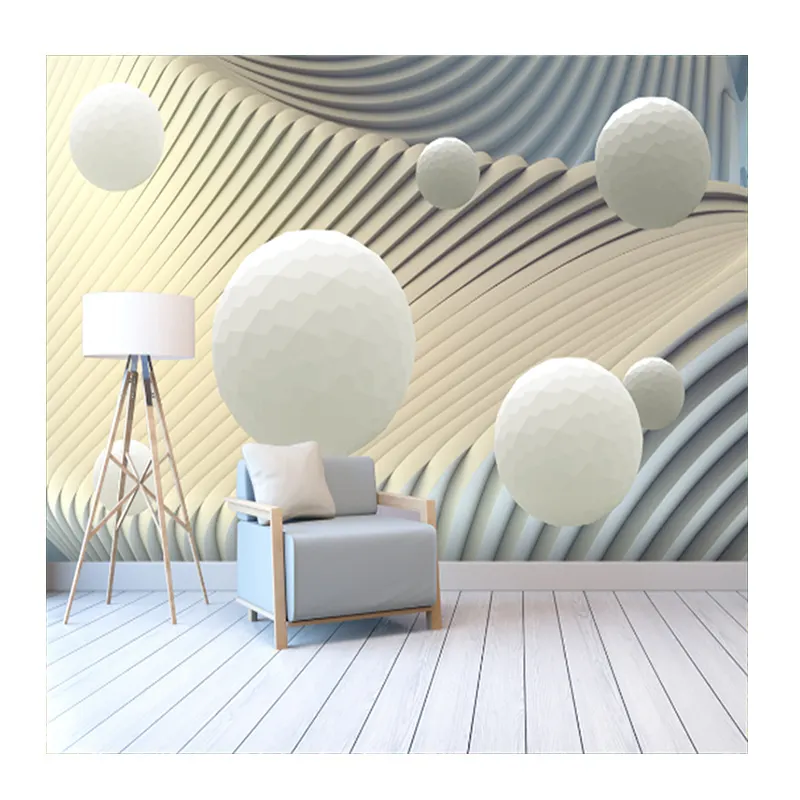 KOMNNI Abstract Three-Dimensional Space Sphere 3d Background Wallpaper Simple Home Custom Mural Wall Cloth Wallpaper