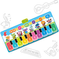 Tapis de piano musical électronique pour enfants, tapis de jeu avec animaux de dessin animé, tapis de piano pour enfants