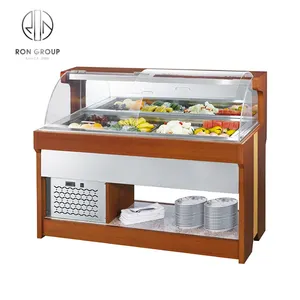 Personalizzabile commerciale refrigerato refrigerato Saladette piano di lavoro marmo preparare tavolo banco insalata Bar