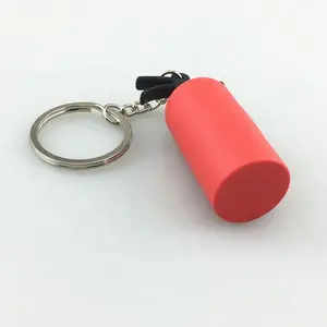 Porte-clés en PVC souple 3D avec réservoir de gaz pour extincteur, porte-clés personnalisé en caoutchouc 3D pour cadeaux porte-clés en PVC promotionnels