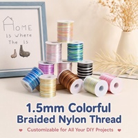 Cordon en nylon tressé personnalisable de 1,5 mm, fil de soie coréen durable pour l'artisanat, l'emballage cadeau et les projets de bricolage