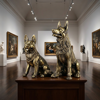 Sculpture de chien de garde en bronze Vigilant - Statue canine grandeur nature sur mesure avec options personnalisées, sculpture en bronze