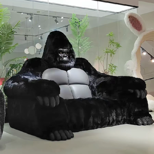 Sofá Moderno Creativo con Forma de Animal, Sofá de Dos Plazas de Tela con Diseño de Gorila, Estructura de Madera Maciza para Decoración de Hogares de Lujo y Muebles de Vestíbulo - Product Image 3