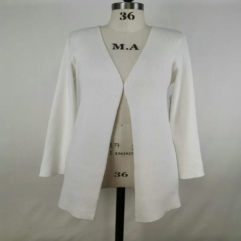 Personalizzato all'ingrosso nuovo arrivato di alta qualità prezzo di fabbrica con scollo a v bianco causale lungo Cardigan donna maglione invernale per le signore