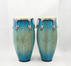 Juego de Tambores de <span class=keywords><strong>Conga</strong></span> Profesionales de Madera de Caucho con Soporte, con Parches de Piel de Búfalo, Tambores Latinos - Product Image 4