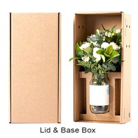 Boîte cadeau en papier rigide avec couvercle et base, emballage de luxe pour plantes succulentes, recyclable, respectueux de l'environnement, avec logo personnalisé en relief OMT