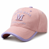 Gorra de Béisbol Rosa Polvoriento al por Mayor, de Seis Paneles, con Letra Bordada, Ajustable, con Ribete Lavanda, Unisex