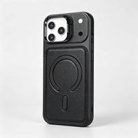 Étui en cuir personnalisé pour iPhone 17 16 15 14 Pro Max – Coque magnétique avec support d'objectif dissimulé – Vente en gros de housses pour téléphones portables