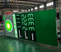 Panneau de signalisation Pylône à LED en verre trempé et aluminium conçu sur mesure 12V DC Power for Petrol/Gas Station Outdoor Advertising Light Box