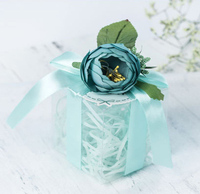Vente en gros boîte en pvc boîte carrée en plastique boîte cadeau transparente fleur ruban bricolage