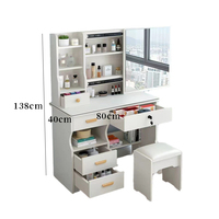 Meubles de chambre à coucher pas chers, ensemble de table de maquillage moderne pour filles, table de maquillage blanche avec miroir et chaise