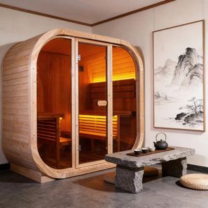Sauna a Vapore Quadrata in Cedro Rosso - Parete Isolata in <span class=keywords><strong>Legno</strong></span> <span class=keywords><strong>Naturale</strong></span> per Risparmio Energetico - Parete Isolata - Product Image 4