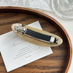 Pince à cheveux ovale en acétate style français 10 cm pour femme, idéale pour les fêtes et le quotidien - Product Image 3