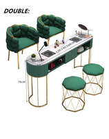 Table de manucure moderne et durable sur mesure avec bureau à ongles et chaise pour mobilier de salon, construction en panneau E1 et métal
