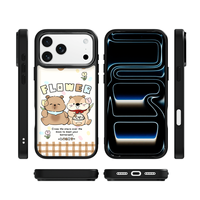 Coque de téléphone AG Feeling Black Edge avec motif floral doré pour iPhone 17, 17 Pro Max, 16 Pro, 15 – Coque magnétique