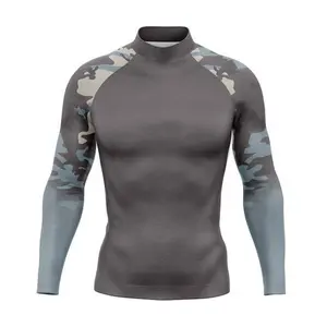 Design Your Own Clothing Men Women Long Sleeve Rash Guards Gym Running Compression Shirts Wholesale