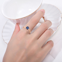 Bague solitaire classique en moissanite ronde en argent sterling 925 plaqué or rose pour femme, bague de fiançailles et de mariage, bijoux fins personnalisés