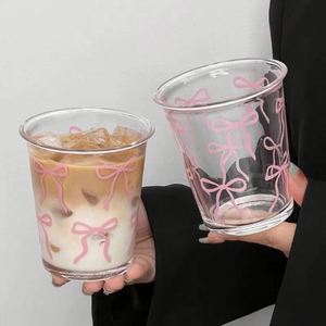 Vaso de Vidrio de Alta Calidad con Lazo Rosa, 350 ml, Ecológico, para Oficina, Reutilizable, Portátil, Gran Capacidad, Color Personalizable - Product Image 4