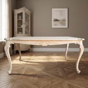 Ardena Lime Wash Finished Contemporary Solid Wood Rectangle <b>Foldable</b> Antique Dining <b>Table</b>-Durable Jepara Furniture for Dining - Product Image 2