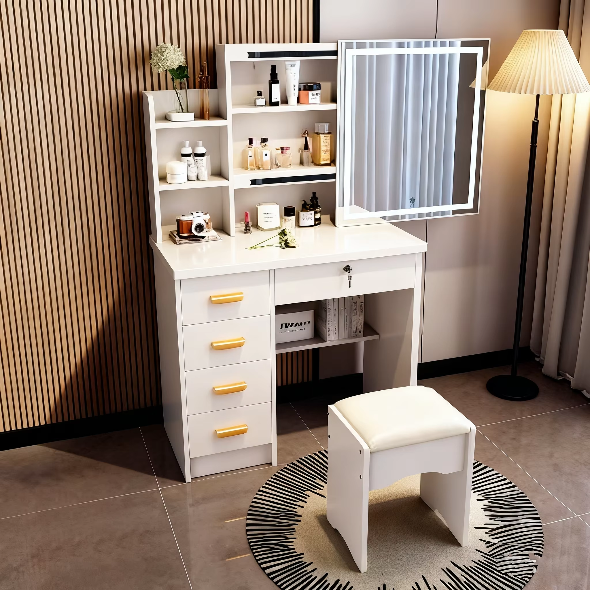 80 #   Gabinete Izquierdo Blanco Iluminado 198