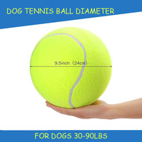 Balle de tennis gonflable personnalisée en caoutchouc bleu et jaune pour chien, jouet d'entraînement et de divertissement pour chiot actif pour la plage