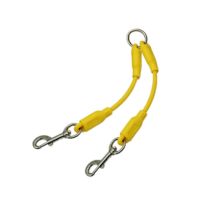 Customized LOGO New Two Tone Leash Adjustable Waterproof PVC Coated Double-Ended Dog Coupler Twin Leash for 2&3 Medium Large Dog - Product Image 5