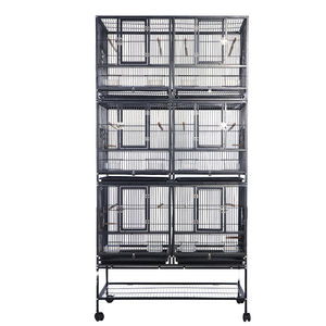 Gabbia <span class=keywords><strong>per</strong></span> Uccelli Moderna e Robusta in Acrilico, Grande Voliera <span class=keywords><strong>per</strong></span> Pappagalli e Macaw, Costruzione in Ferro e Acciaio, Rete Metallica, Vano Portaoggetti, Vassoio in Plastica - Product Image 2