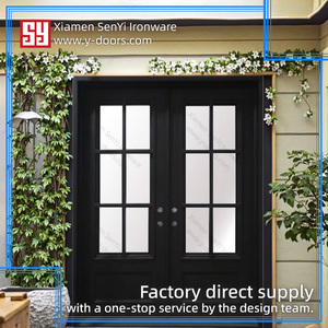 Moderne französische Tür aus Schmiedeeisen, Stahltür, Glastore, manuelle Bedienung, einfache Installation für Villen und Wohnzimmer - Product Image 2