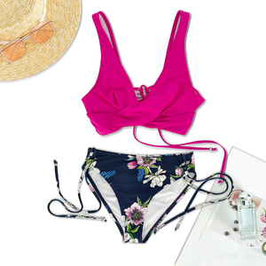 Phụ Nữ Của Bikines & beachwear Hot Màu Hồng Phía Trước Chéo Hàng Đầu Chuỗi Bộ Bikini Áo Tắm Hai Mảnh Tắm Phù Hợp Với Bộ Bikini Set Cho Phụ Nữ - Product Image 4