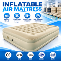 Matelas Gonflable en PVC, Lit Gonflable Confortable, Matelas Queen Size Floqué, Style Tendance