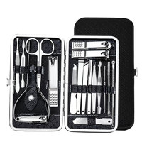 Kit Profesional de 19 Piezas para el Cuidado de las Uñas, para Hombres y Mujeres, Set de Manicura y Pedicura con Estuche de Viaje de Lujo