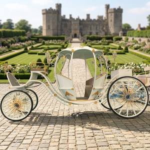 Chariot de princesse citrouille électrique blanc de luxe de haute qualité pour mariage, vente en gros - Product Image 1