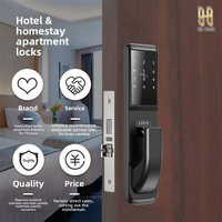Cerradura de Huella Digital para Puerta de Vidrio, Impermeable IP68, 5 Modos de Desbloqueo: Huella Digital, Contraseña, Tarjeta, Llave, APP, Reconocimiento Rápido en 1.5s