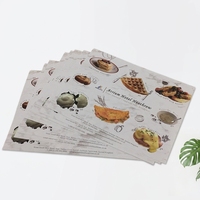 Cetak Brosur Restoran & Menu Sarapan Ukuran Kustom Grosir, Full Color, Saddle Stitch, Buku Makanan Mini Berbahan Karton